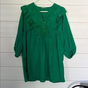 Green Women's Embroidered Dress